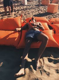 Man relaxing on beach