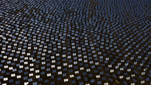 Full frame shot of solar panel on land