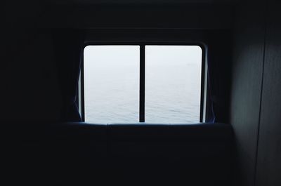 Sea seen through train window