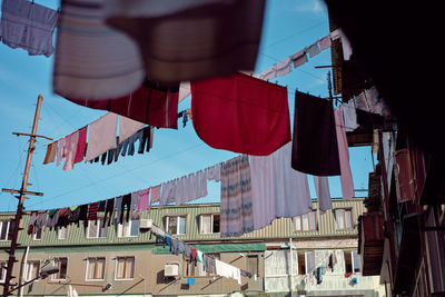 Low angle view of buildings in city