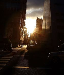 City street at sunset