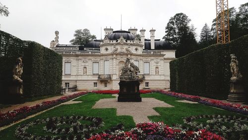 Built structure in garden against sky