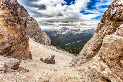 Scenic view of mountains against sky