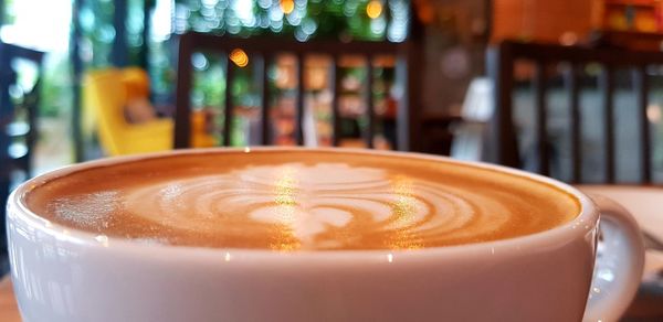 Close-up of coffee at cafe