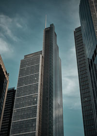 Low angle view of skyscrapers against sky