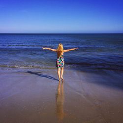 Woman enjoying at beach