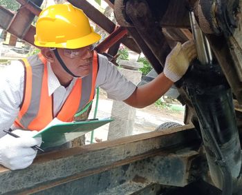 Man working on wood