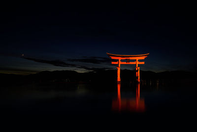 Great torii of miyajima at night, near hiroshima, japan