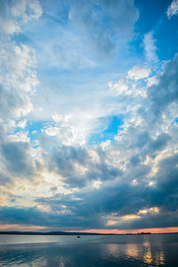 Scenic view of sea against sky at sunset