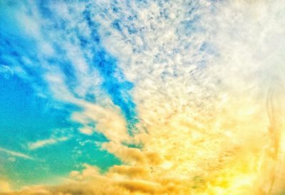 Low angle view of orange sky