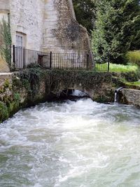 Scenic view of waterfall