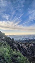 Scenic view of landscape against sky during sunset