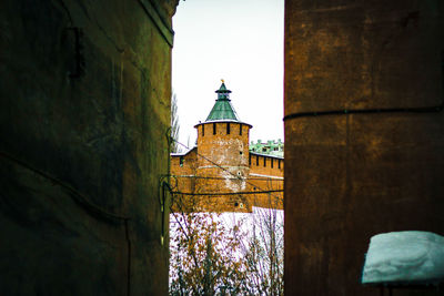 Low angle view of built structure against sky