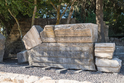 View of stone wall