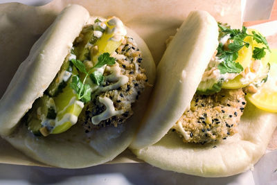 Close-up of food served in plate