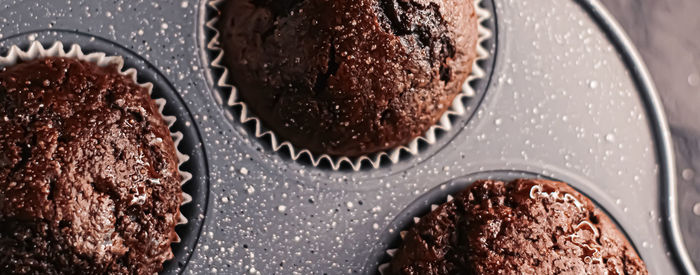 Directly above shot of chocolate cake