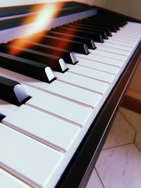 Close-up of piano keys