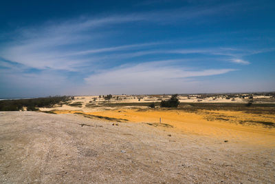 Scenic view of desert against sky