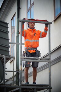 Engineer working at construction site