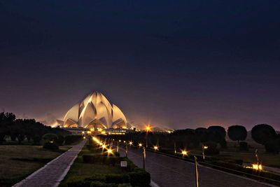 City lit up at night