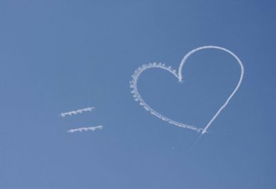 Heart shape against blue sky