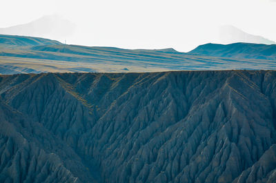 Scenic view of mountains against clear sky