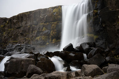 Scenic view of waterfall