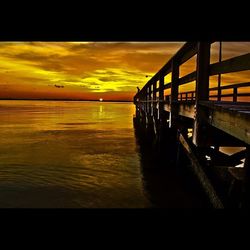 Scenic view of sunset over sea