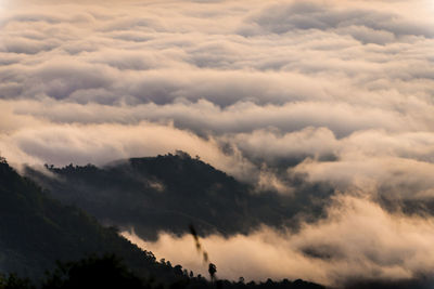 Low angle view of clouds in sky during sunset