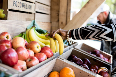 Food for sale at market stall