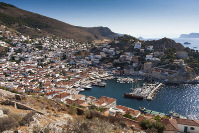 High angle shot of townscape