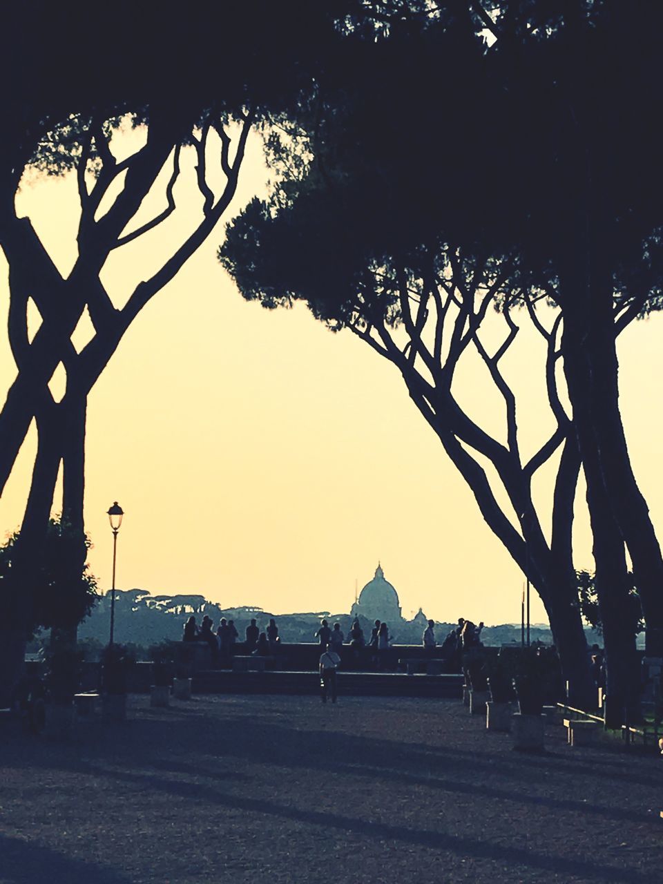 SILHOUETTE OF PEOPLE AT SUNSET