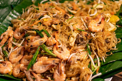 High angle view of seafood in plate