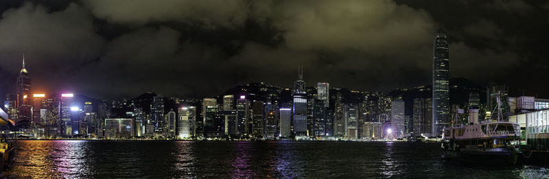 Illuminated city at night