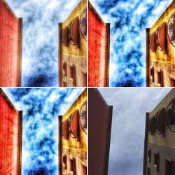 Low angle view of building against cloudy sky