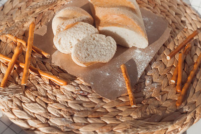 Close-up of wicker basket