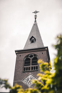 Low angle view of church against clear sky