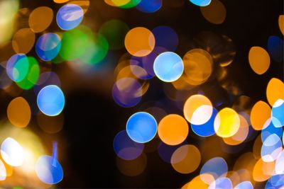 Defocused image of illuminated lights