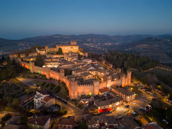 Aerial view of the medieval village of gradara in pesaro