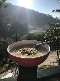 Close-up of bowl on table