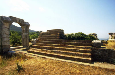 Low angle view of old ruin