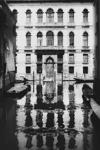 Reflection of buildings in water