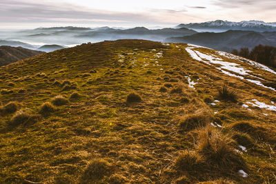 High angle view of landscape against sky