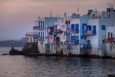 View of sea against sky at sunset