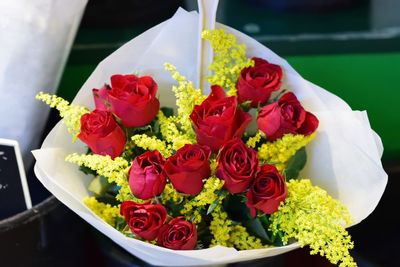 Close-up of rose bouquet