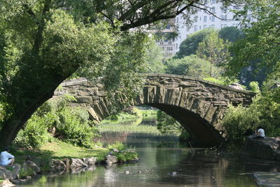 Bridge over river in park