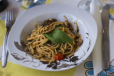 Close-up of food in plate on table