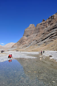 Scenic view of mountains against clear sky