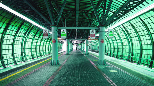 Interior of illuminated tunnel