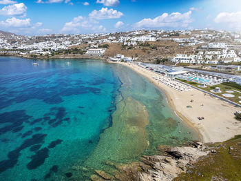 High angle view of sea against sky